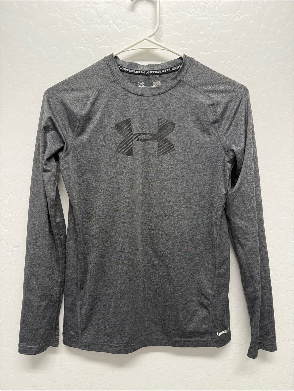 Under Armour Gray Long Sleeve Fitted Tee with Logo